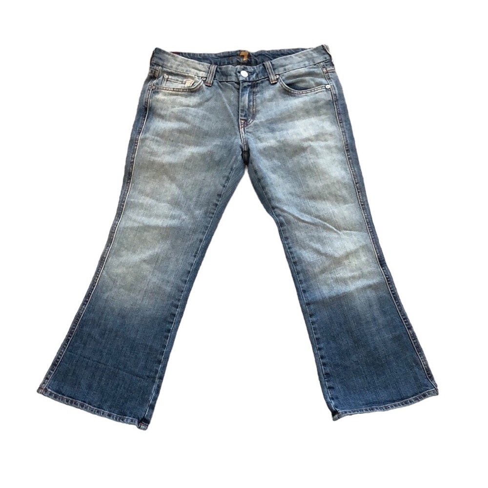 7 For All Mankind Womens Jeans Sz 29 Fit & Flare Cropped Western Mid Rise Casual